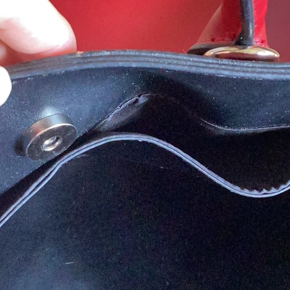 Nine West deep red media bag.  14”x10”x5”. Black interior - Picture 8 of 12